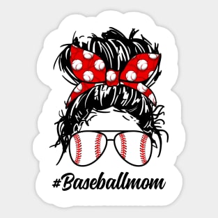 Baseball Mom Mother Day Messy Bun Sticker